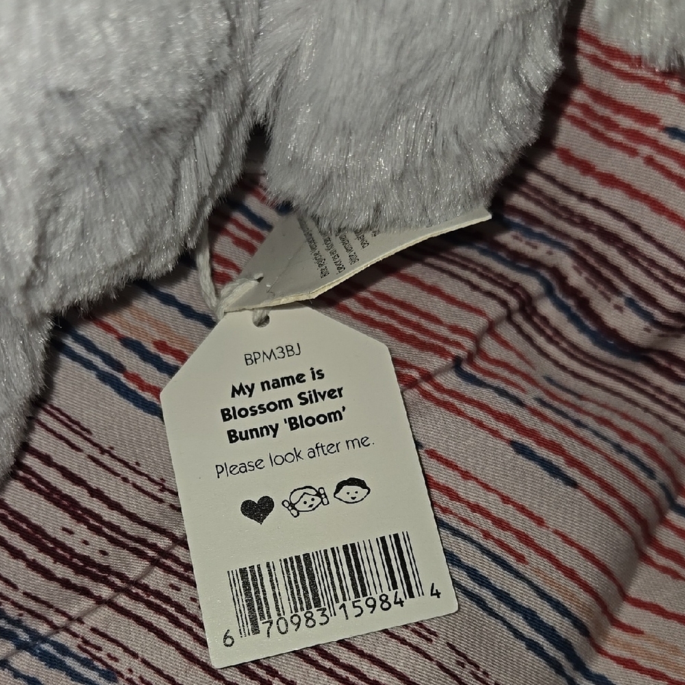Jellycat Blossom Silver Bunny 'Bloom' With Dust Bag - Picture 7 of 14